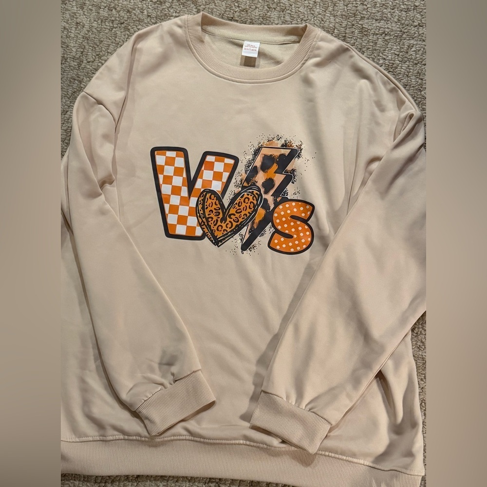 Beige Graphic VOLS Logo Sweater